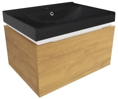 SAT Feel Fürdőszobaszekrény mosdóval 60x30x46 cm matt méztölgy SATFEEL60DMU1MB