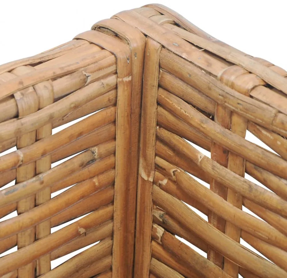 természetes rattan sarokkanapé párnával