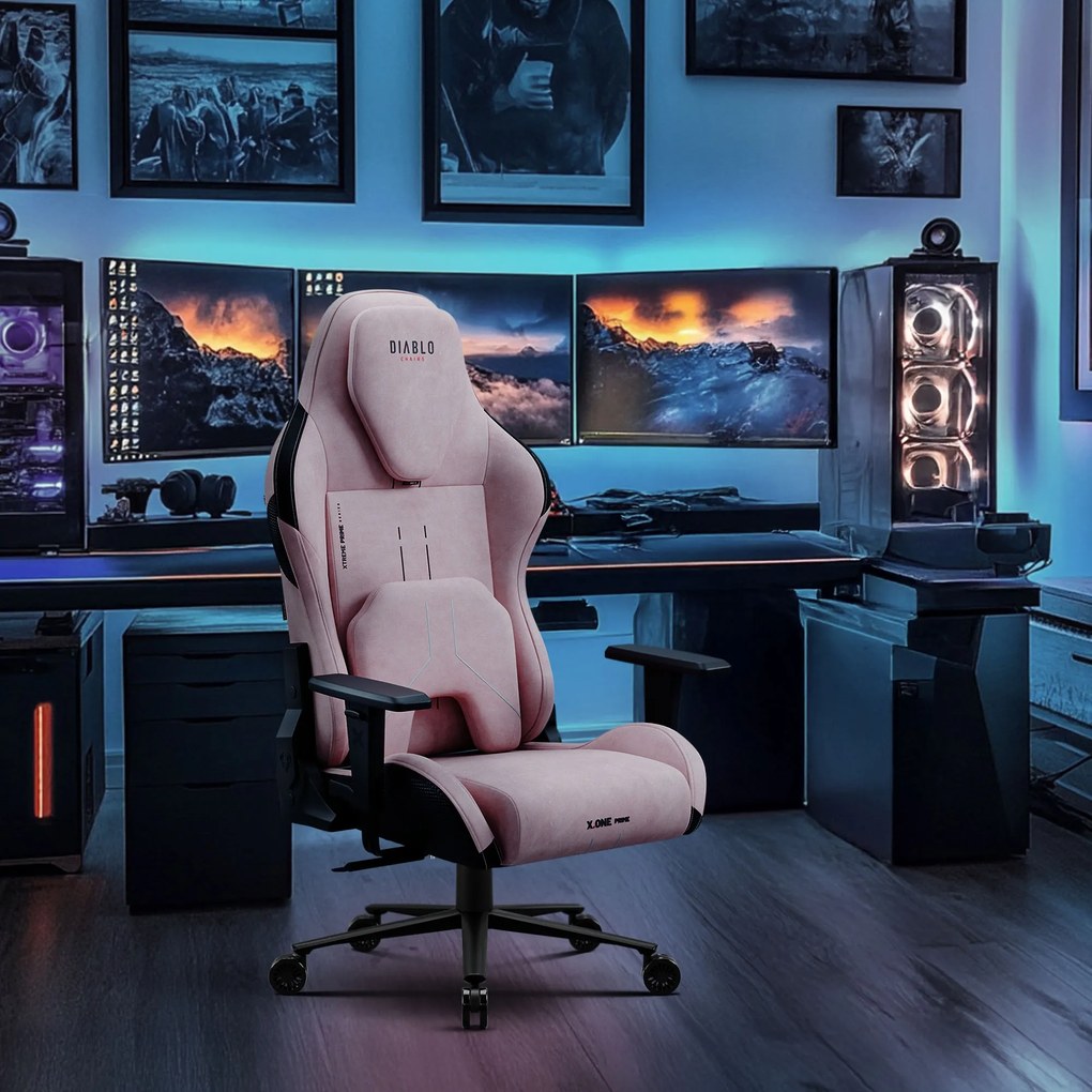 Gamer szék Normal Size, fekete-rózsaszín: Diablo X-One Prime Akira Pink