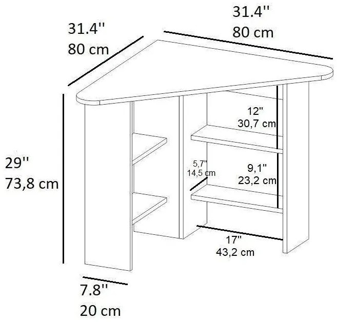 Íróasztal Corner - Antracit
