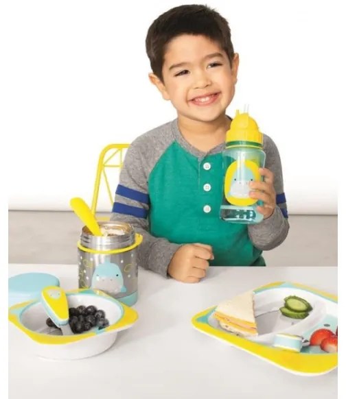 Skip Hop - Thermo ételtartó kanállal/villával ZOO 325 ml cápa