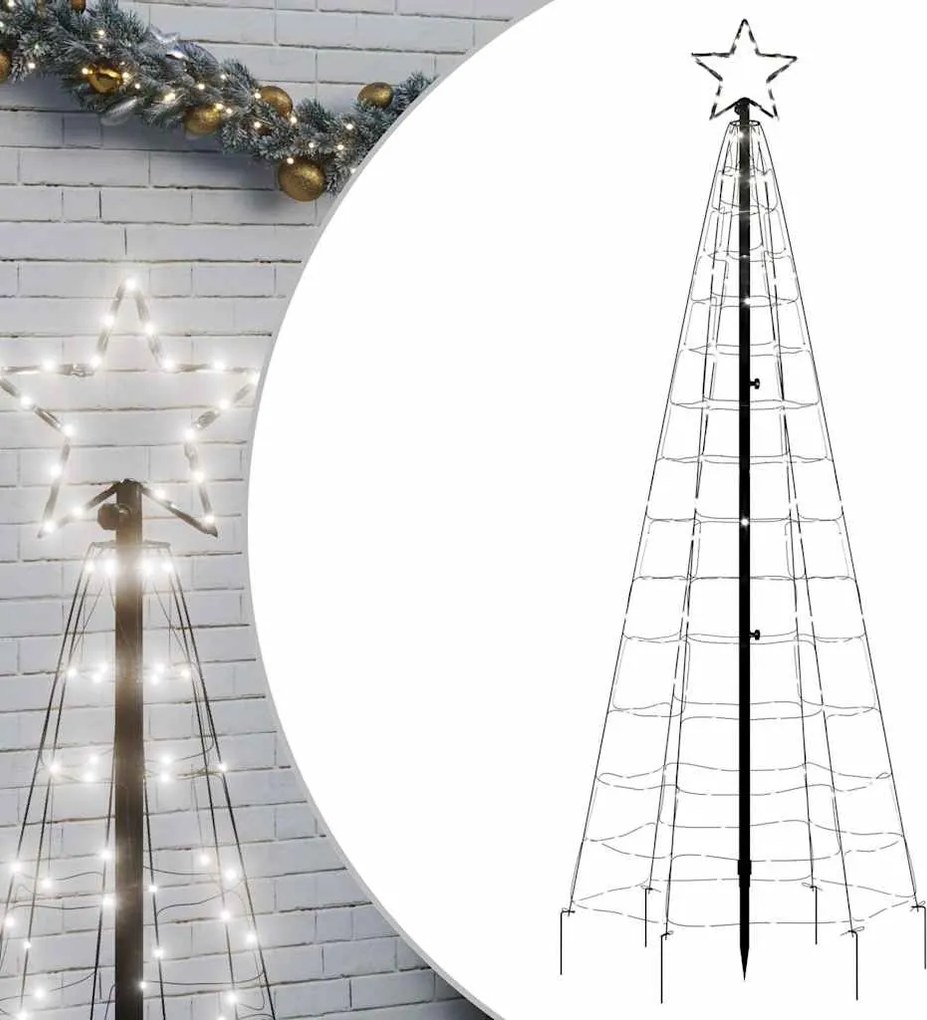vidaXL hideg fehér LED karácsonyfa tüskékkel 220 LED 180 cm