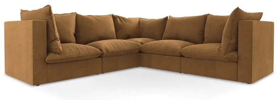 Terrakotta színű sarokkanapé Manao – Makamii