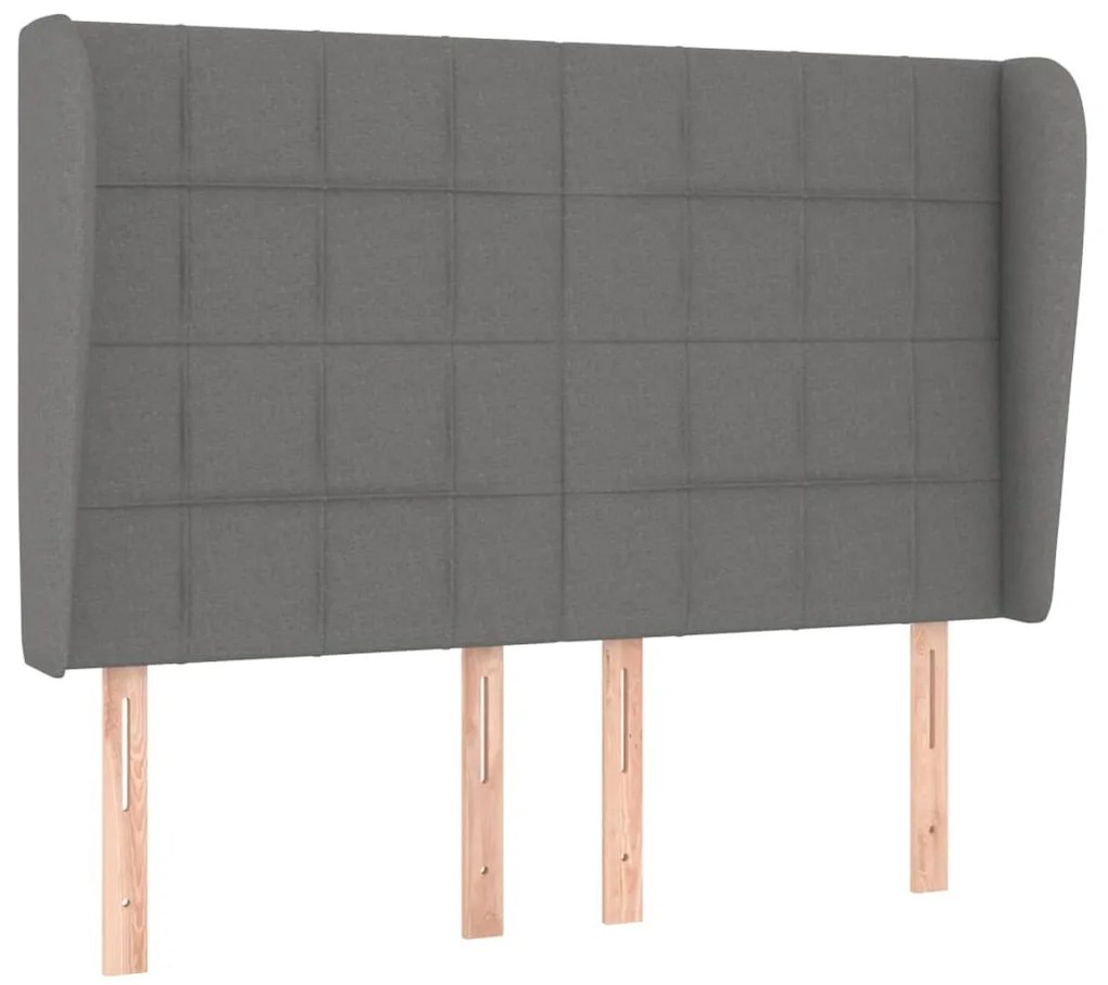 sötétszürke szövet fejtámla szárnyakkal 147 x 23 x 118/128 cm