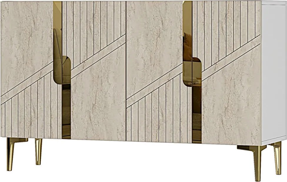 Evva 120 - White, Travertine, Gold