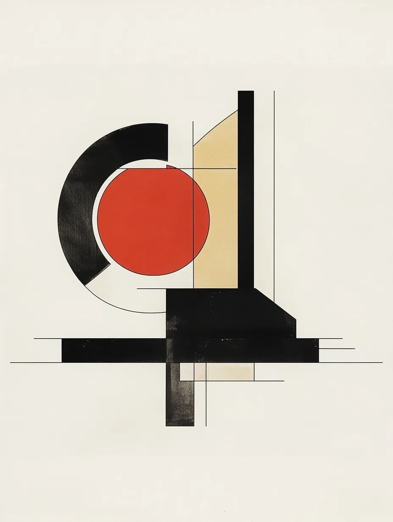 Vászonkép Canvas Grafika Geometria Kör Absztrakt Bauhaus 60x80