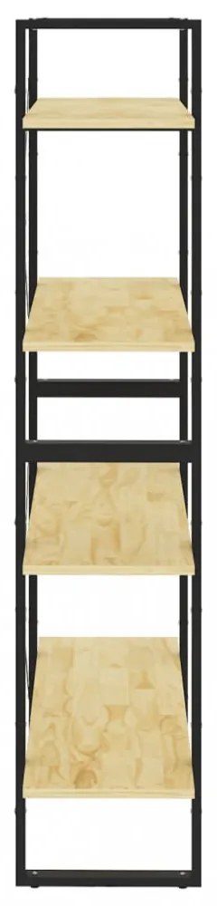 négyszintes tömör fenyőfa könyvszekrény 80 x 30 x 140 cm