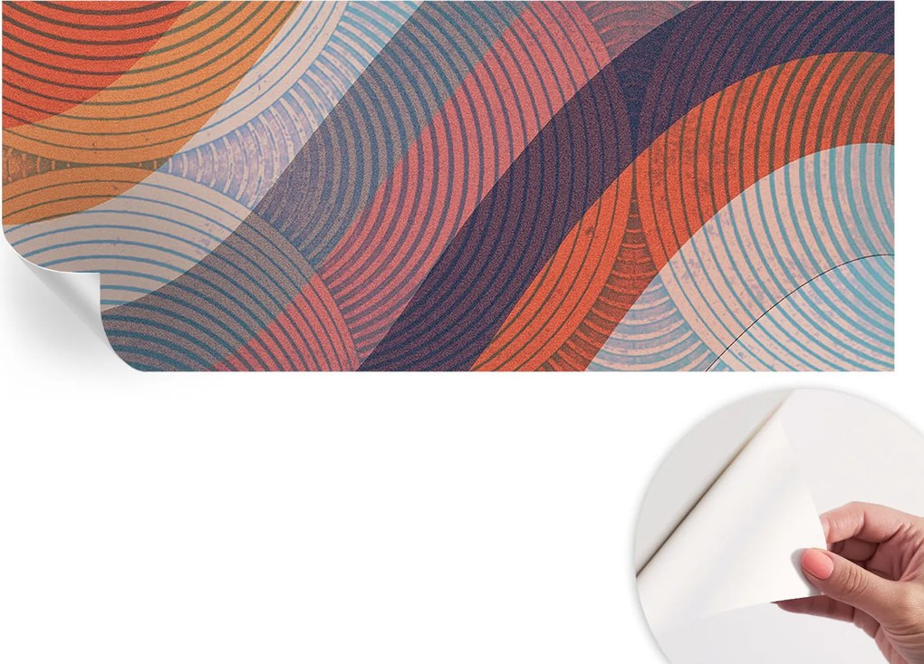 Öntapadós Dekoratív Fotótapéta Hálószobába Színes hullámok 250x104 cm