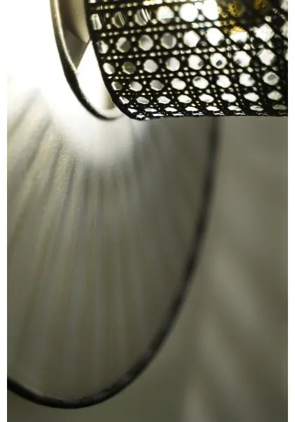 Duolla - Fali lámpa TOKYO RATTAN 1xE27/15W/230V átm. 50 cm ezüst/fekete