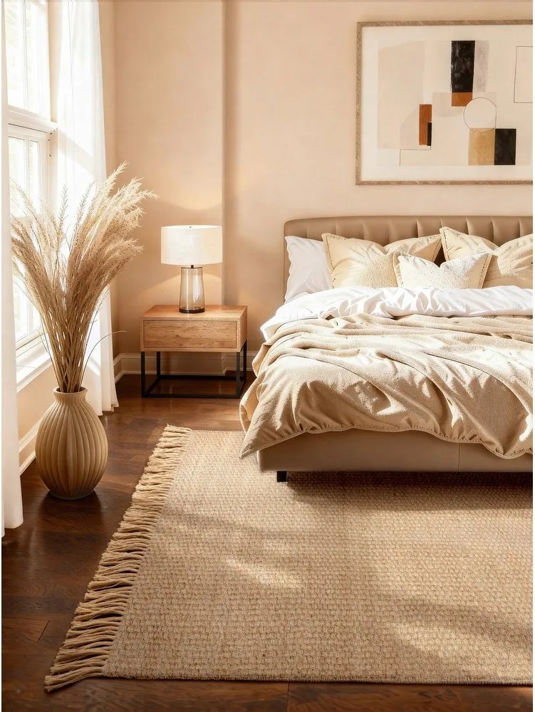 Natúr színű kétoldalas-kézi szövésű juta szőnyeg 120x170 cm Fjord – Hanse Home