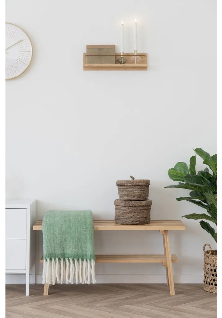 Ember fali polc, bambusz, natúr 45x10x12 cm