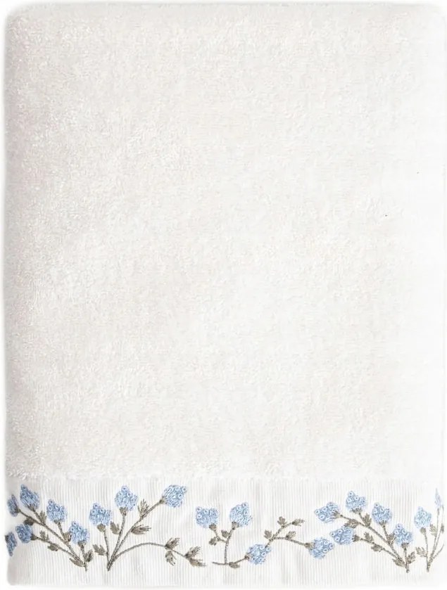 Tiana törölköző hímzett kék virágokkal 70x130 cm Homla