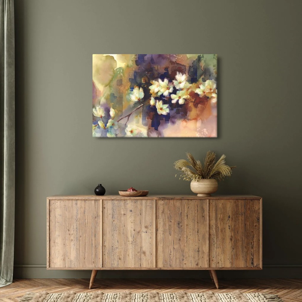Kép - fehér magnólia, festmény (90x60 cm)