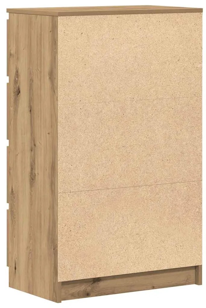kézműves tölgy színű szerelt fa tálalószekrény 60x35x98,5 cm