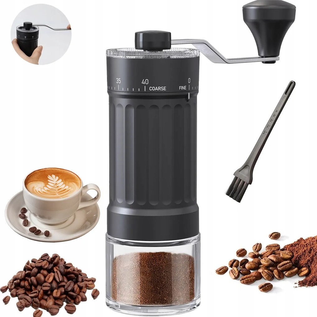 Kézi Kávédaráló Só Szemes Izzó Állítható Hordozható