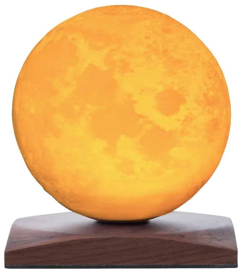 Sötétbarna diófa LED asztali lámpa (magasság 13 cm) Smart LunaSpin – Gingko