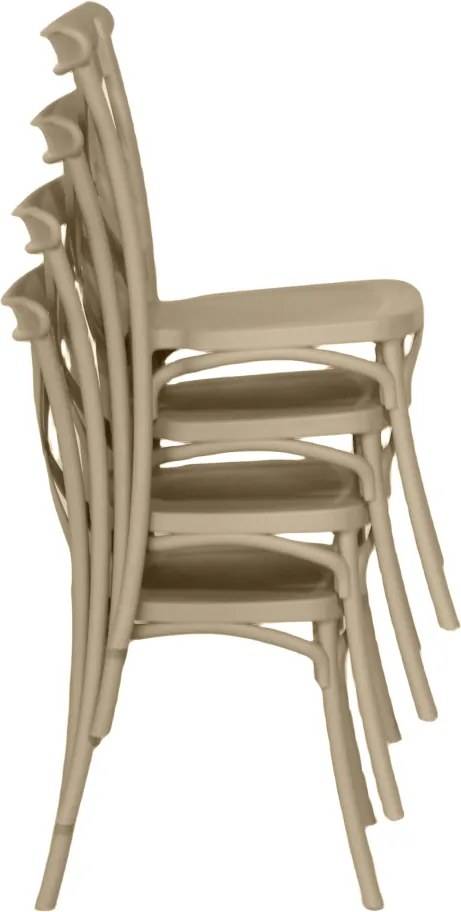 Rakásolható szék, szürkésbarna, SAVITA