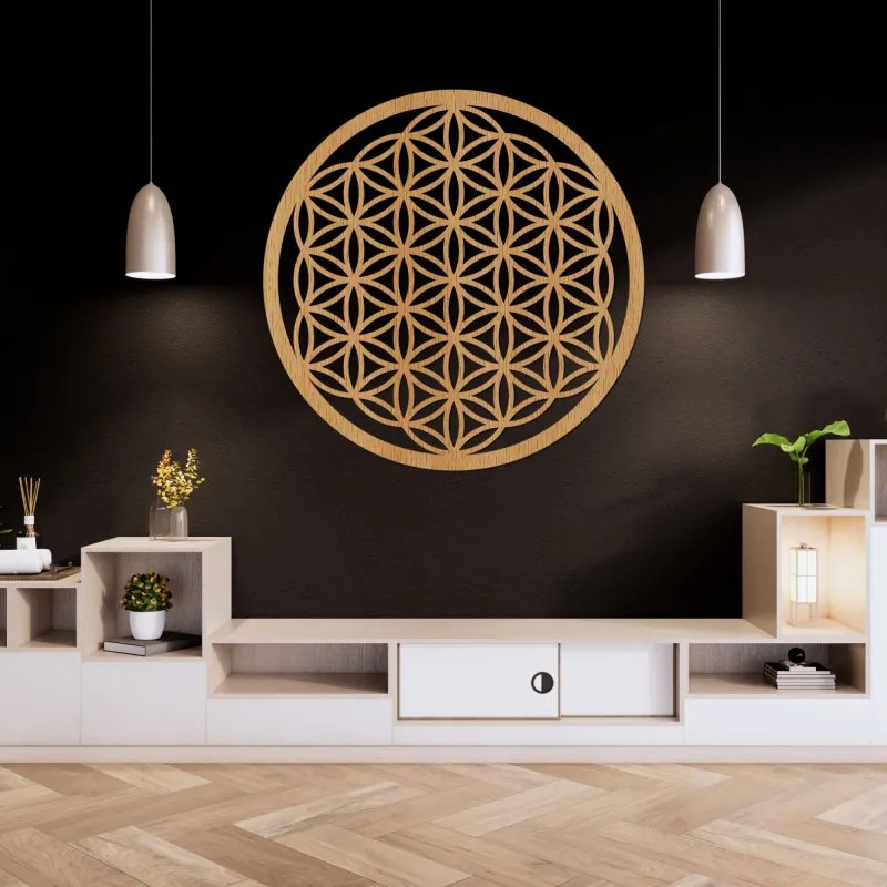 Fából készült mandala a falon Életvirág - PERTON