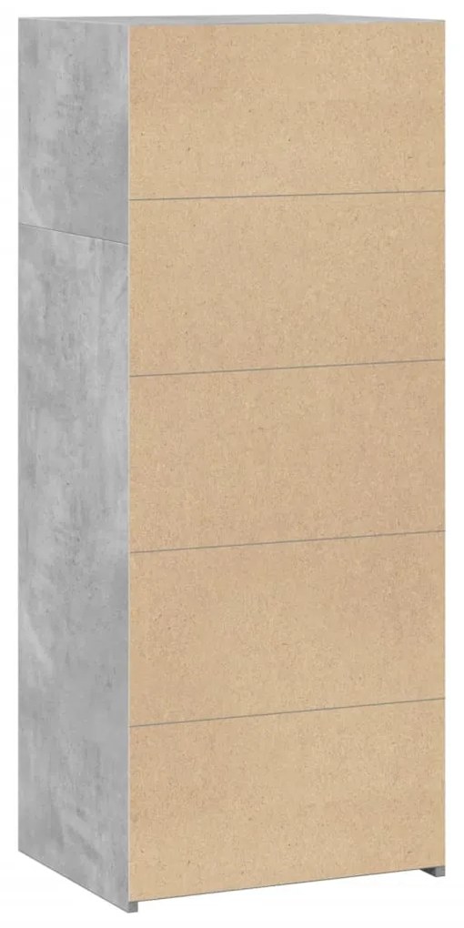 betonszürke szerelt fa magasszekrény 50 x 41 x 124 cm