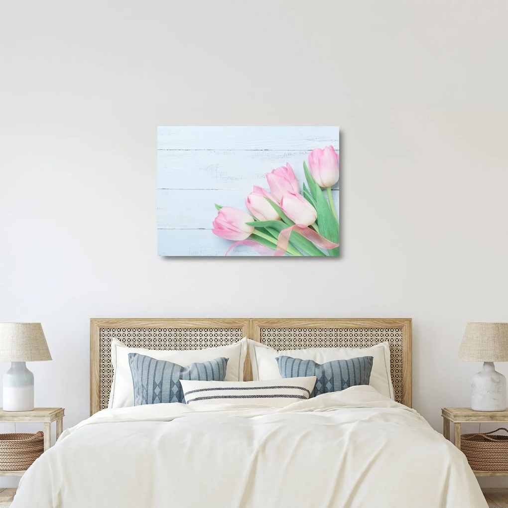 Kép - tulipán csokor (üvegen) (70x50 cm)
