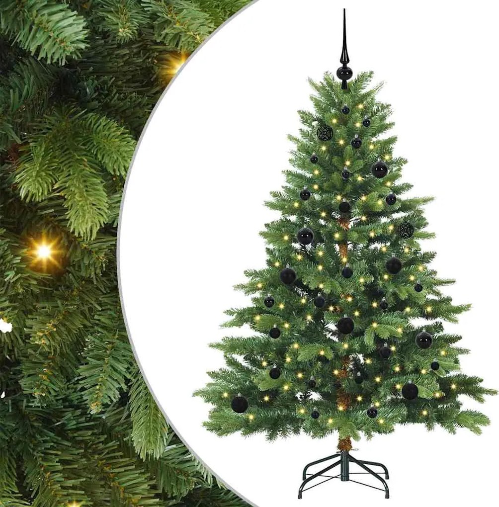 vidaXL Mű karácsonyfa 150 LED-del állvánnyal Zöld 150 cm PE és PVC