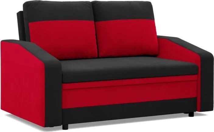Hewlet kanapé, szövet anyag, fekete - piros