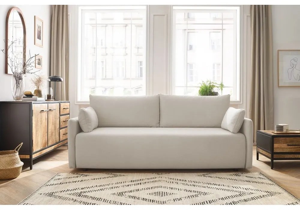 Bézs kinyitható kanapé 211 cm Marcel – Bobochic Paris