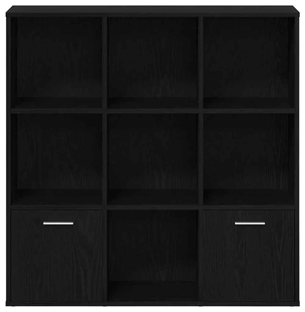 fekete tölgy színű szerelt fa könyvszekrény 98x29x97,5 cm