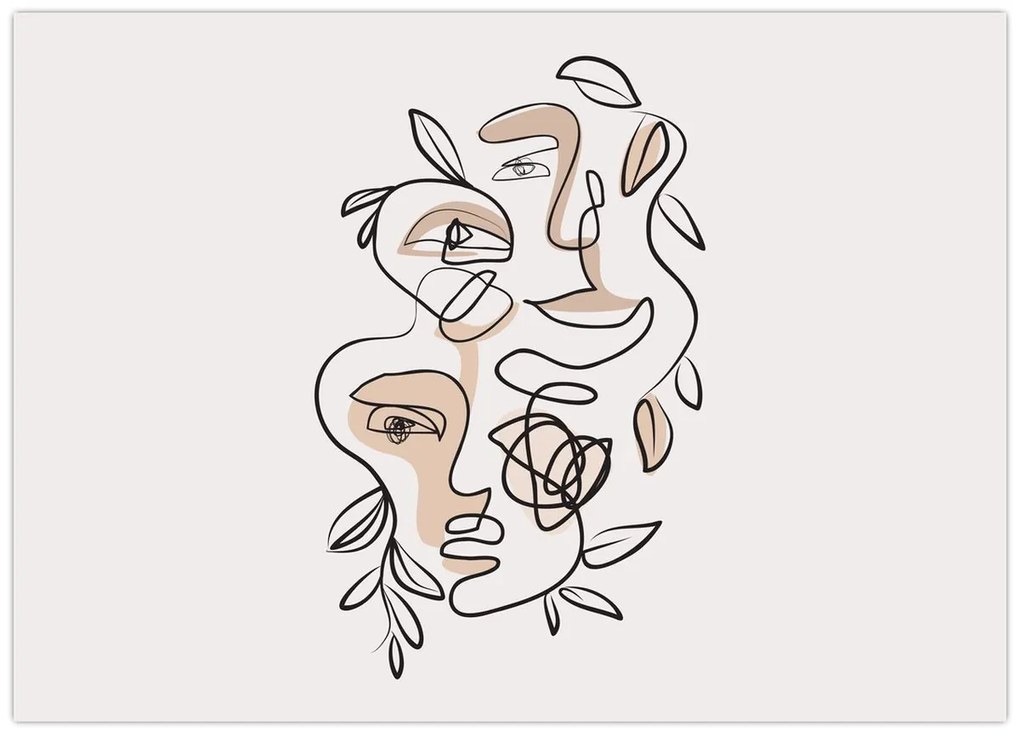 Kép - Line art arckezelés (70x50 cm)