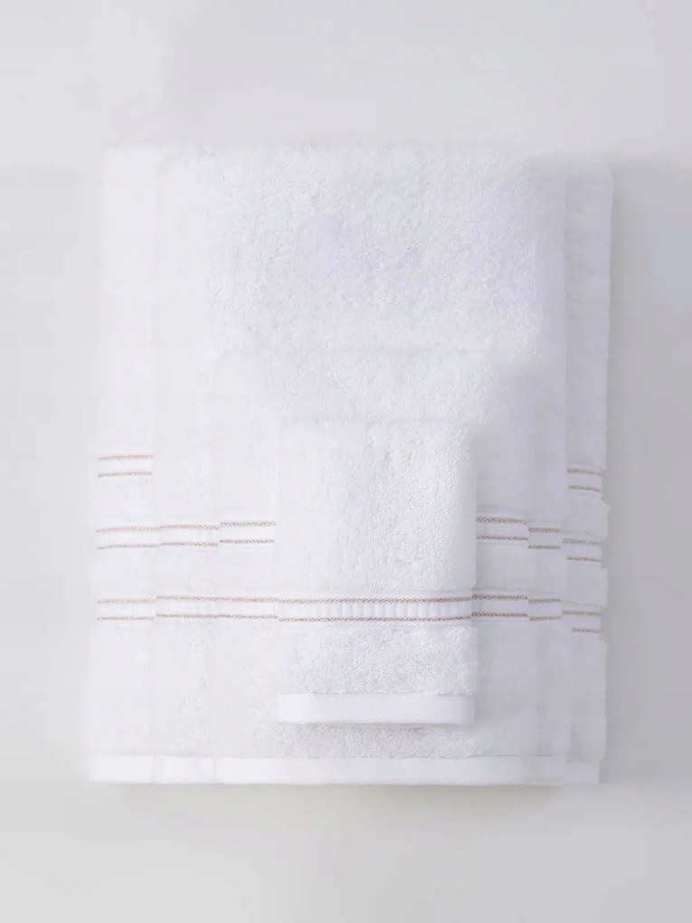 Harmony bambusz törölköző 100x150 fehér, arany bordűrrel