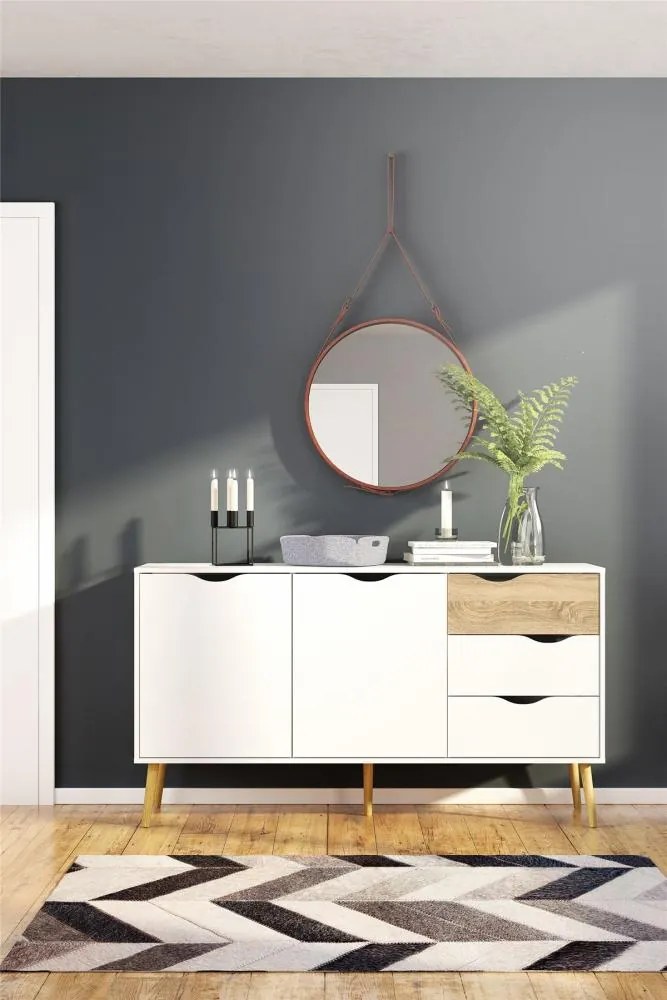 Tvilum Fehér komód 3 fiókkal OSLO 75381