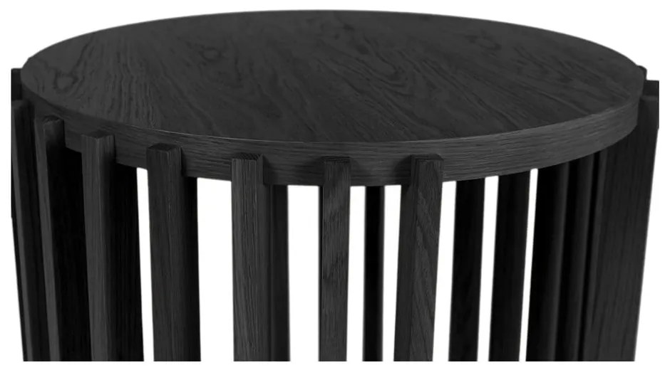 Drum fekete tárolóasztal, ø 53 cm - Woodman