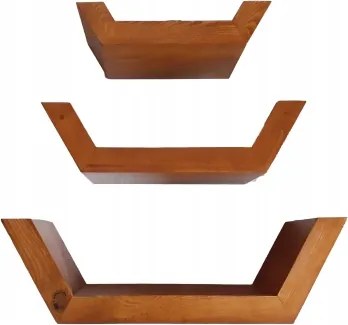 Öntapadós polc loft fa 3 db