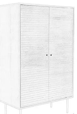 Barna szekrény diófa dekorral 80x130x40 cm Stripes – White Label