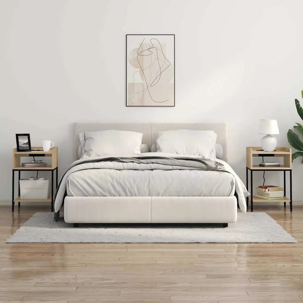 Éjjeli Szekrények 2 pcs sonoma tölgy 40 x 40 x 61 cm Faanyag