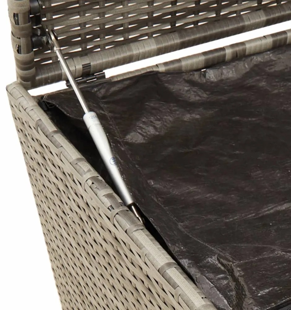 szürke polyrattan kerti tárolóláda 283 L