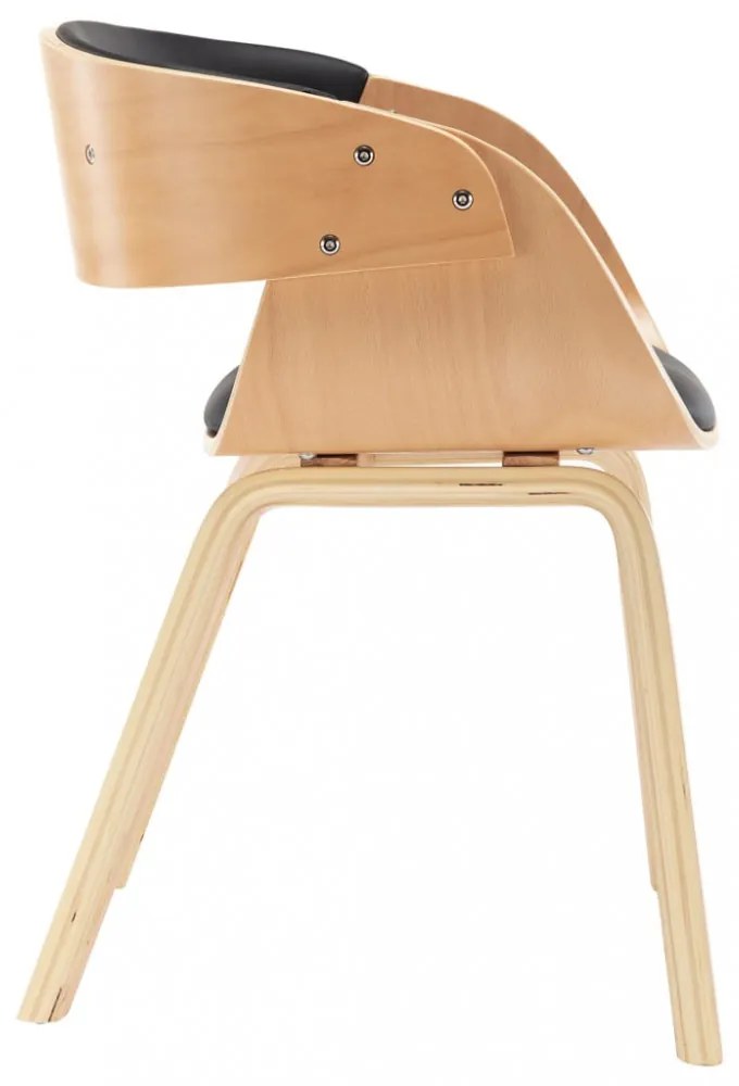 vidaXL fekete hajlított fa és műbőr étkezőszék