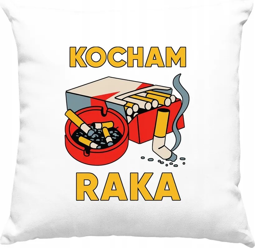 Párna Szeretem a rákot dohányzás Fehér