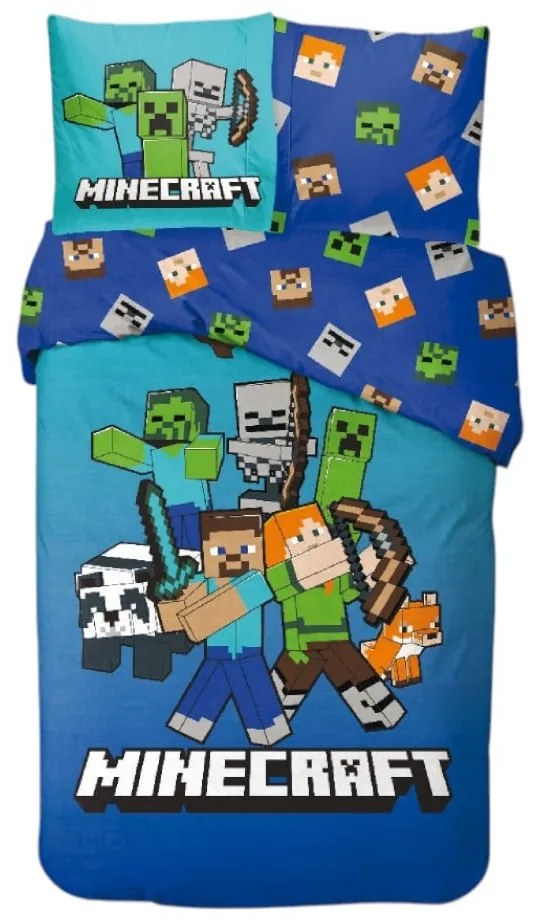 Minecraft Block World ágyneműhuzat 140×200cm, 65x65 cm