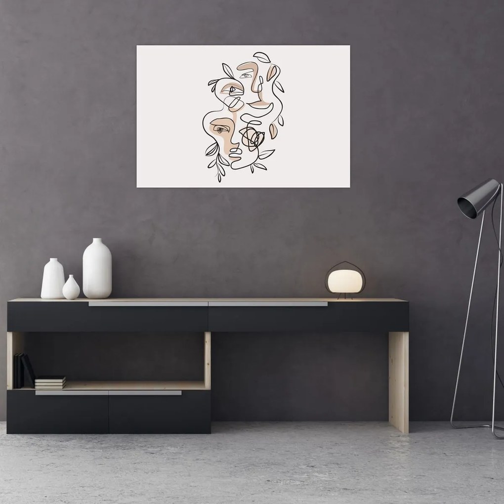 Kép - Line art arckezelés (90x60 cm)