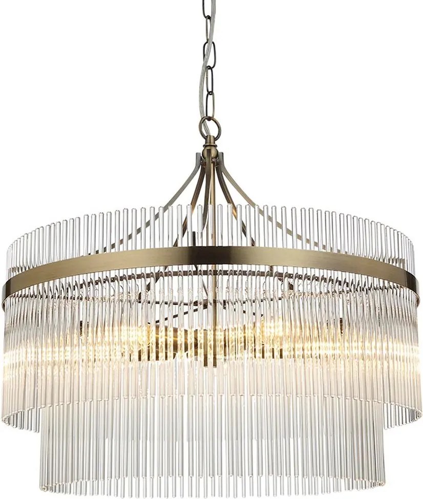 Endon glamour modern függeszték marietta antik sárgaréz átlátszó end99166