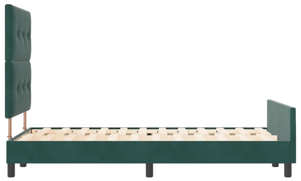 Ágykeret Sötét Zöld 120x200 cm Bársony