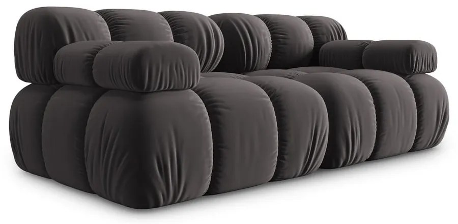 Sötétszürke bársony kanapé 188 cm Bellis – Micadoni Home