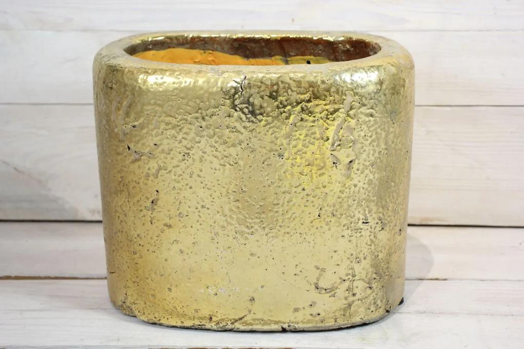Beton váza - arany (m. 18 cm) - modern stílusú
