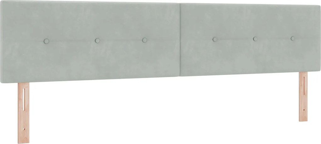 vidaXL LED ágytámla LED -es lámpákkal Világosszürke 200 cm Poliészter