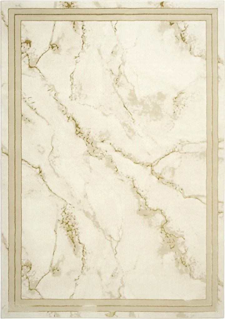 Puha Márvány Szőnyeg Kétszintes Arany Krémszínű Allora 100x200 cm