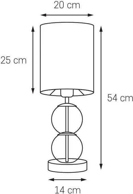 Kaspa ZOE 41093107 Asztali lámpa 1x25W/E27 IP20
