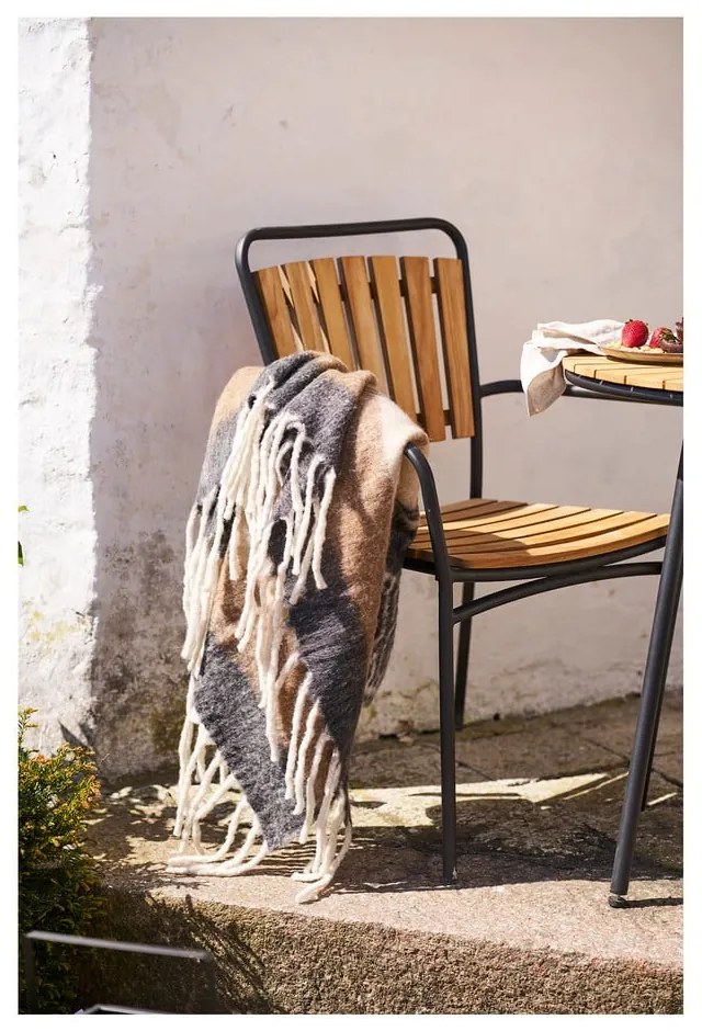 Barna gyapjúkeverék takaró 130x170 cm Carmel – House Nordic