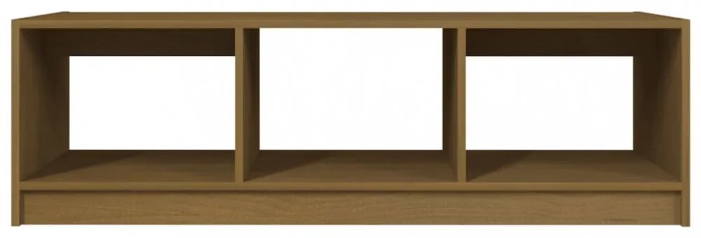 mézbarna tömör fenyőfa dohányzóasztal 110 x 50 x 34 cm