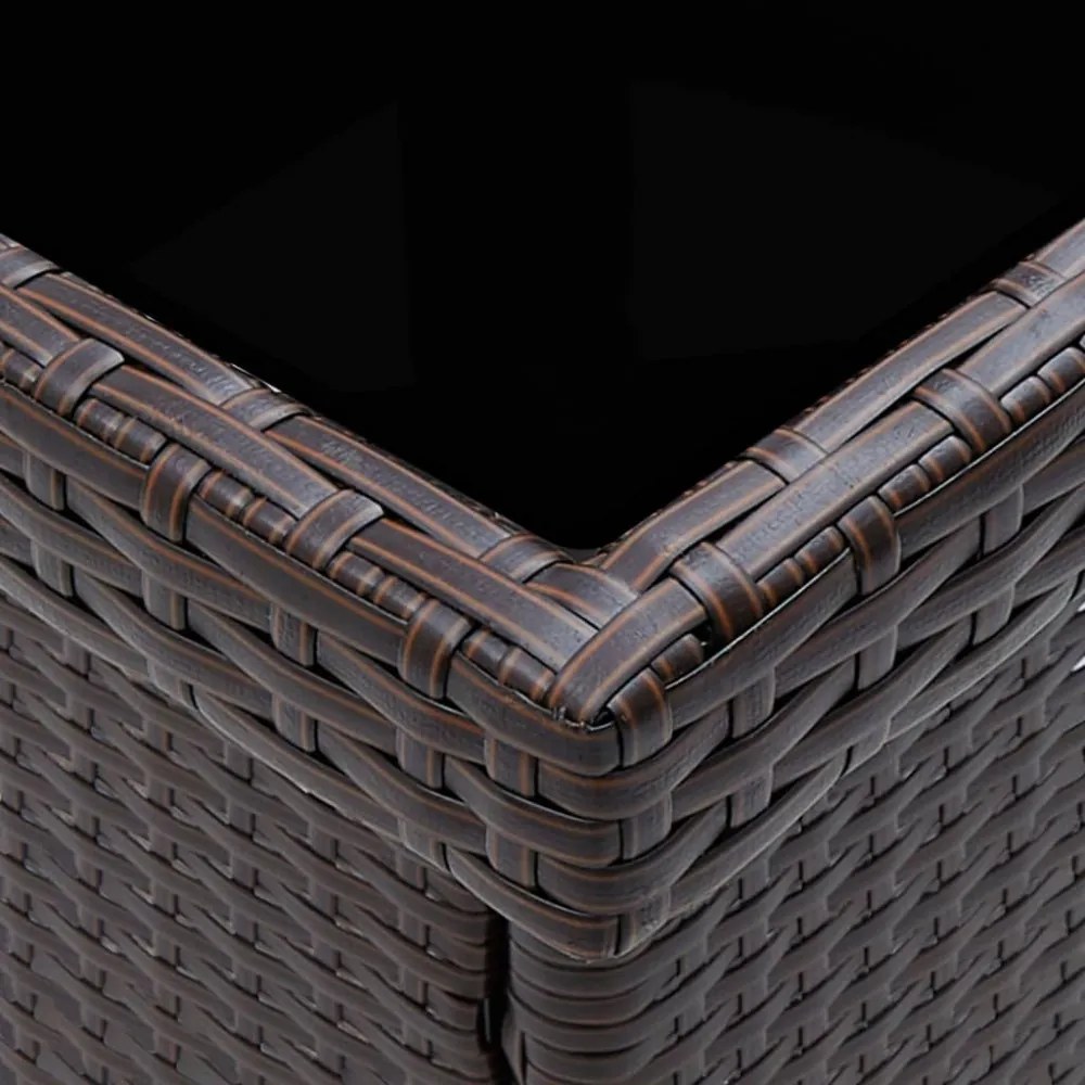 3 részes barna polyrattan és üveg kerti étkezőgarnitúra